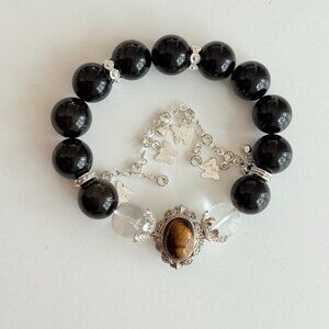 Black Bracelet with Tiger Eye